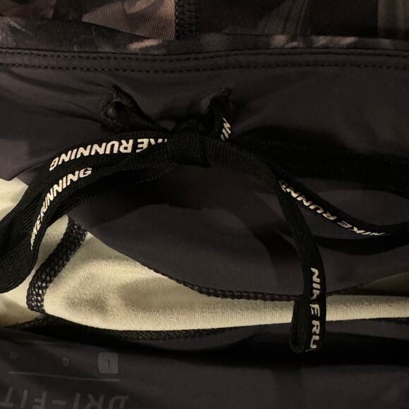 Nike Large Dri-Fit Ankle Leggings Floral Zip Pocket Elastic Waist Tie Drawstring - Picture 8 of 9